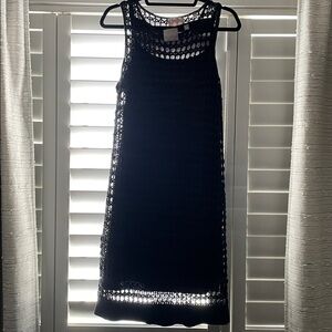 Chic Black Crochet Midi Dress